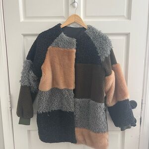 Patchwork Faux Fur Coat